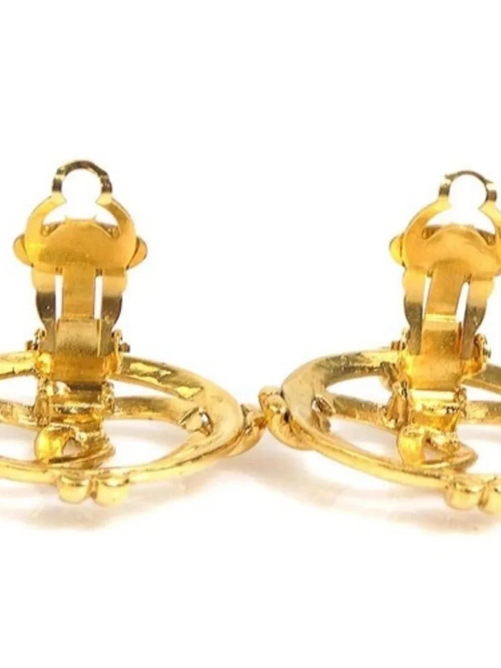 Auth CHANEL Vintage CC Logo Clip on Earrings Gold Metal - e61045i